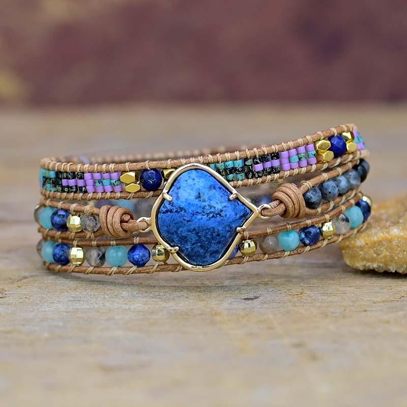 ENERGETISCHE HELENDE BLAUWE VEIN STENEN ARMBAND