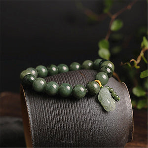 FENG-SHUI JADE ARMBAND MET PIXIU BEDEL