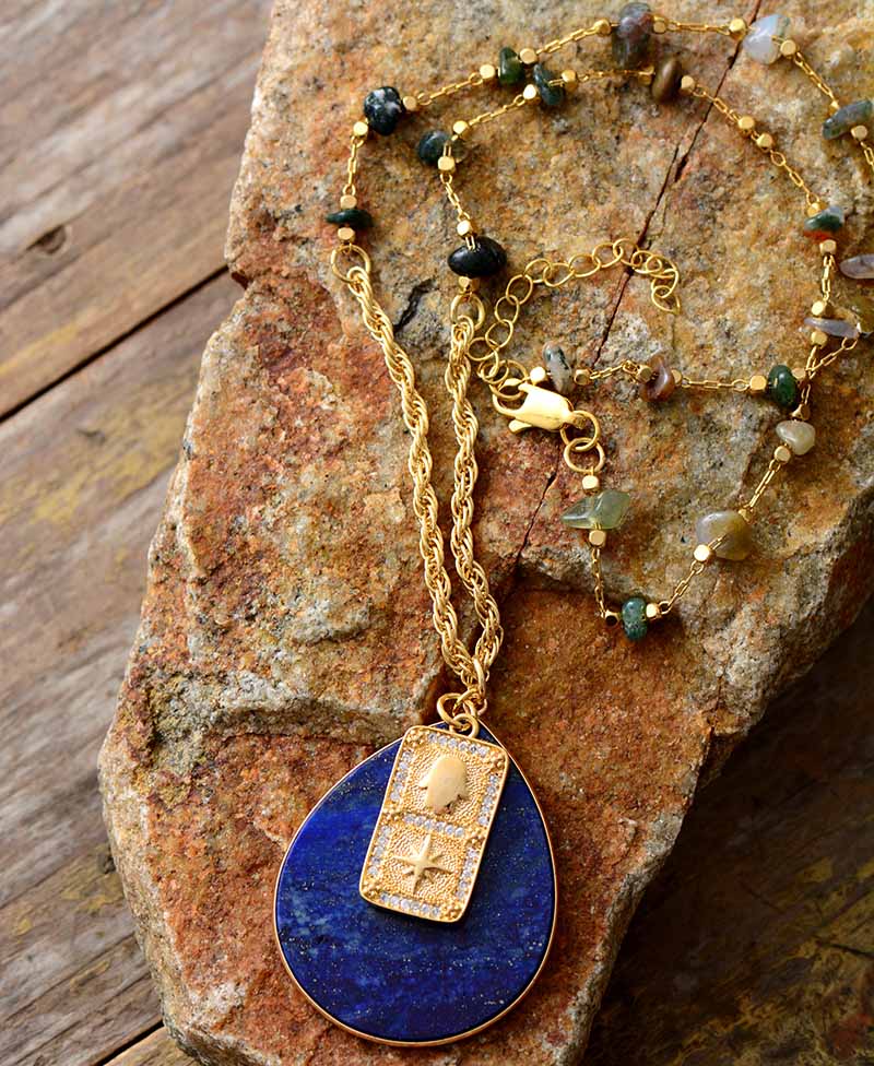 HAMSA BESCHERMENDE LAPIS KETTING