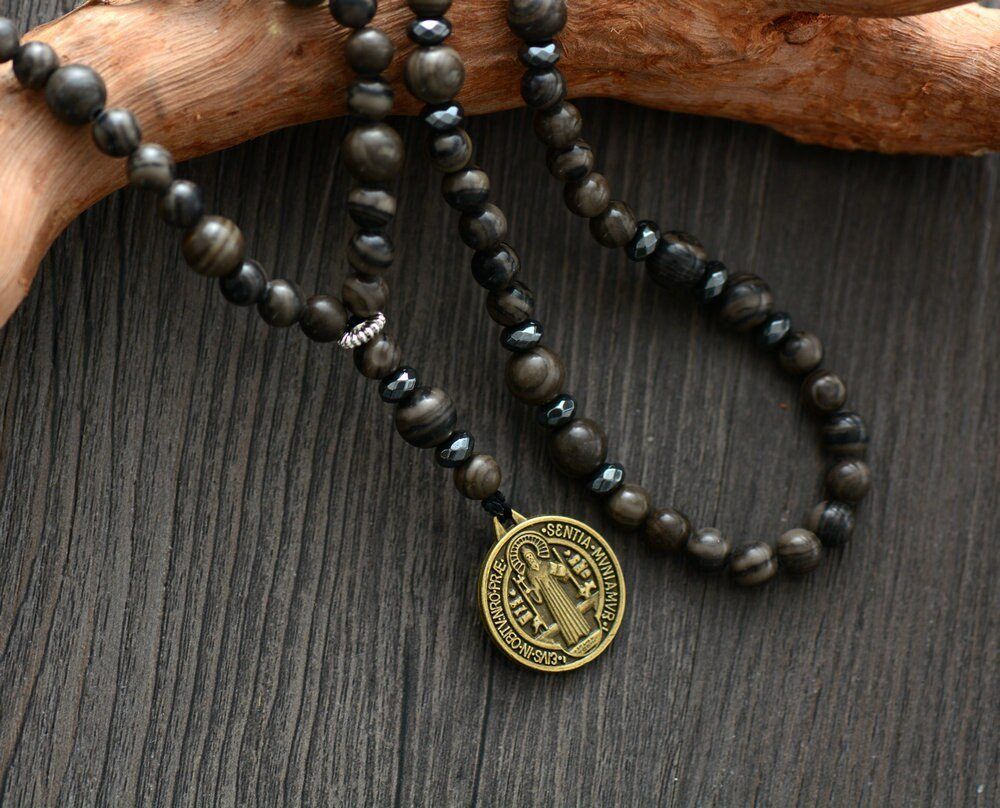 GODDELIJK BESCHERMDE ZWARTE ONYX EN JASPIS KETTING