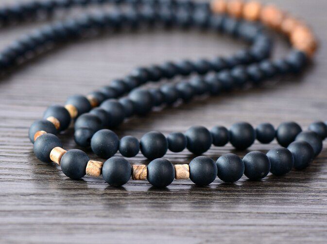 GEBALANCEERDE MATTE ZWARTE ONYX KETTING