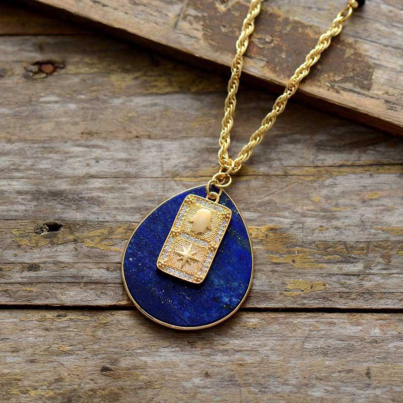 HAMSA BESCHERMENDE LAPIS KETTING