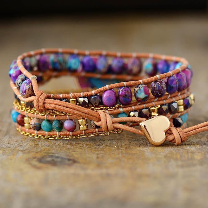 ROMANTISCHE PAARSE PASSIE WIKKELARMBAND