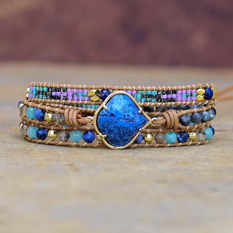 ENERGETISCHE HELENDE BLAUWE VEIN STENEN ARMBAND