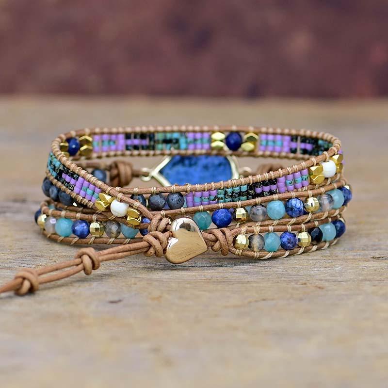 ENERGETISCHE HELENDE BLAUWE VEIN STENEN ARMBAND