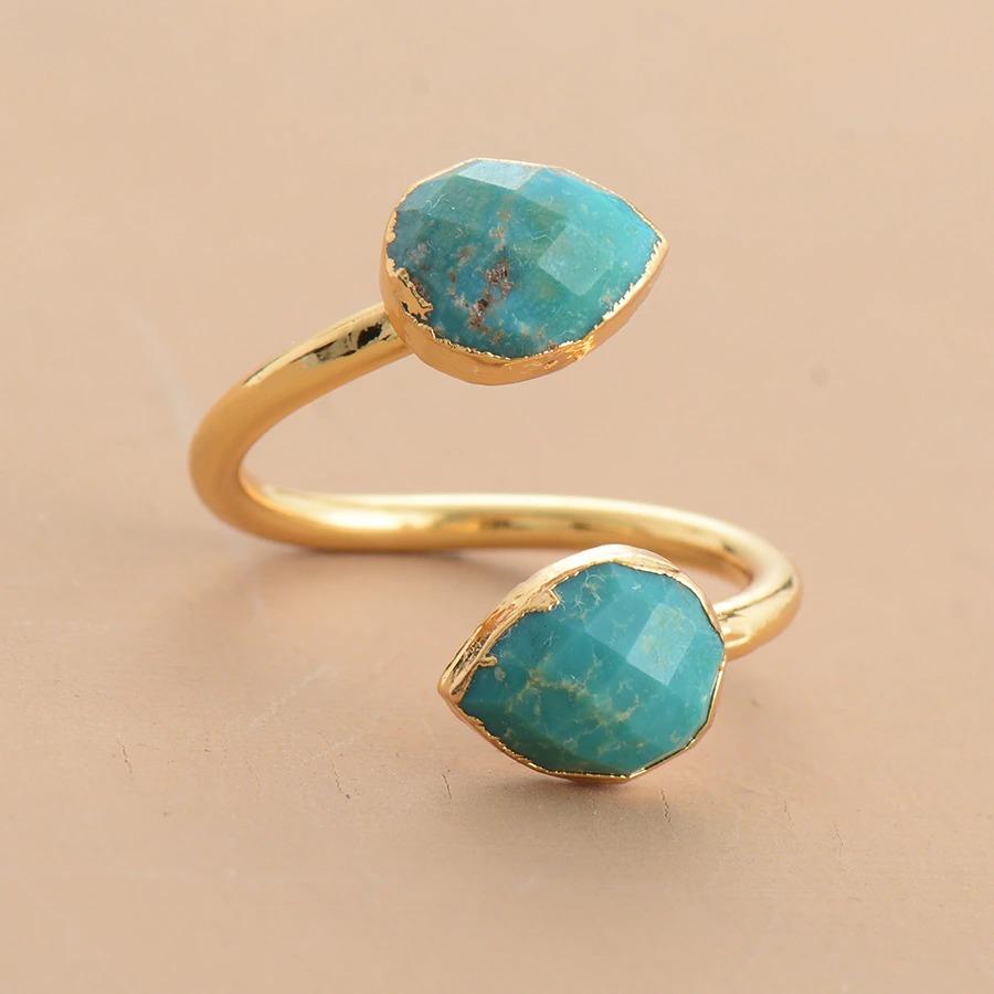 VROUWELIJKE TWIST TURQUOISE DELUXE RING