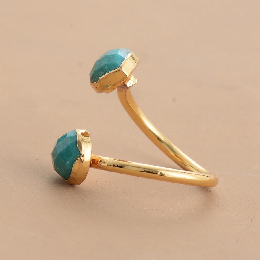 VROUWELIJKE TWIST TURQUOISE DELUXE RING