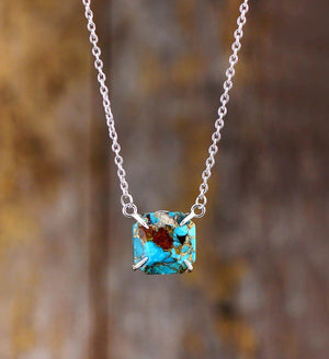 VERSTERKENDE TURQUOISE BIJOU HANGER KETTING