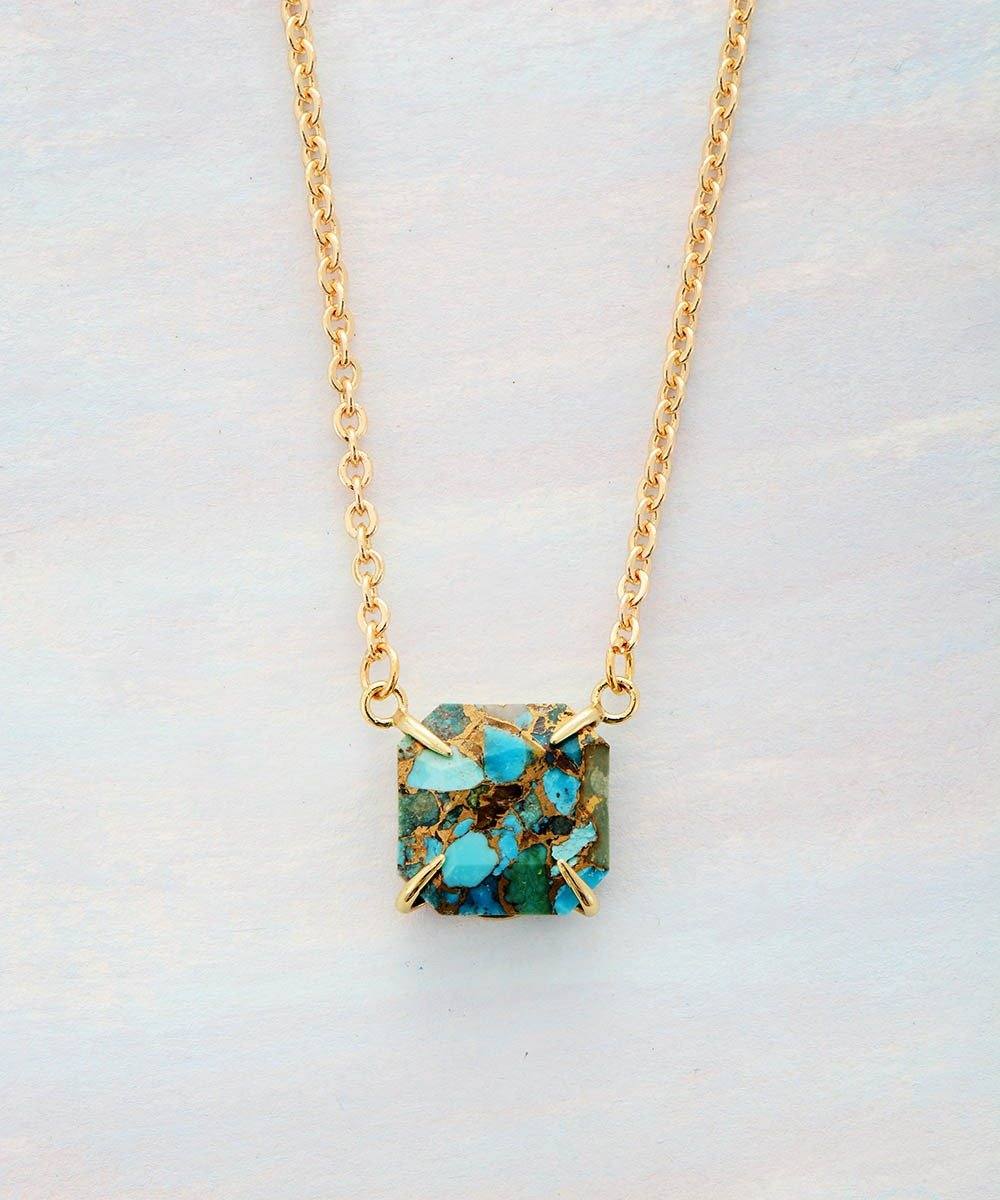 VERSTERKENDE TURQUOISE BIJOU HANGER KETTING