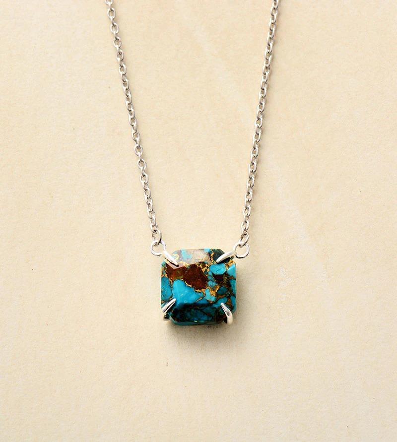 VERSTERKENDE TURQUOISE BIJOU HANGER KETTING